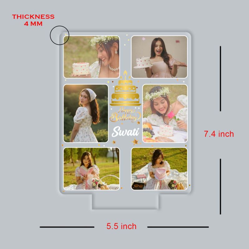 Birthday Collage UV Print Lamp with Warm White Light  Unique Birthday Surprise Gift for Sister, Wife, or Girlfriend